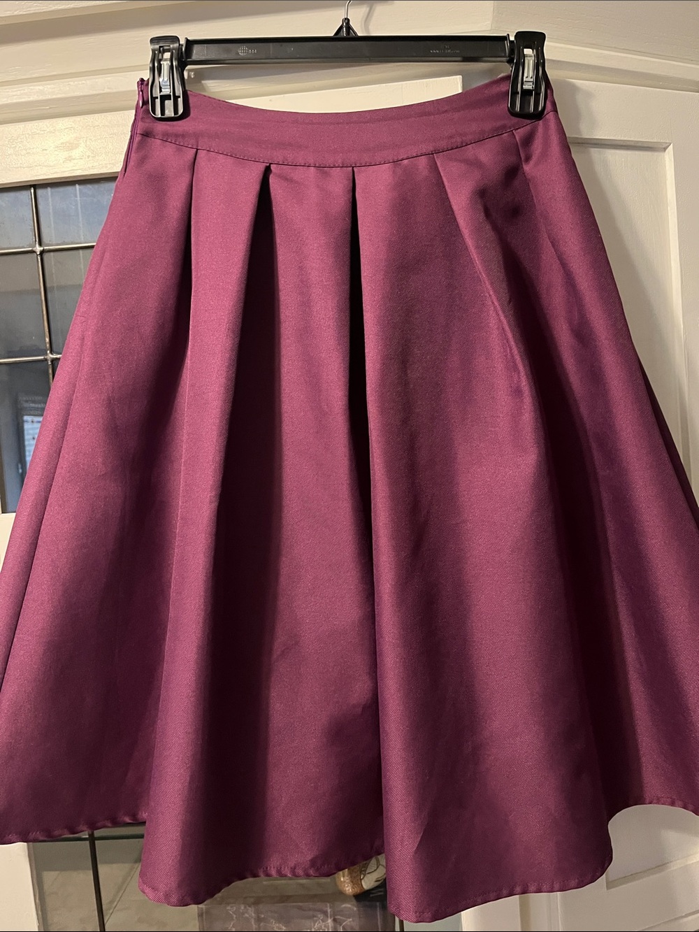 Women's Pleated A-Line Skirt - Mulberry